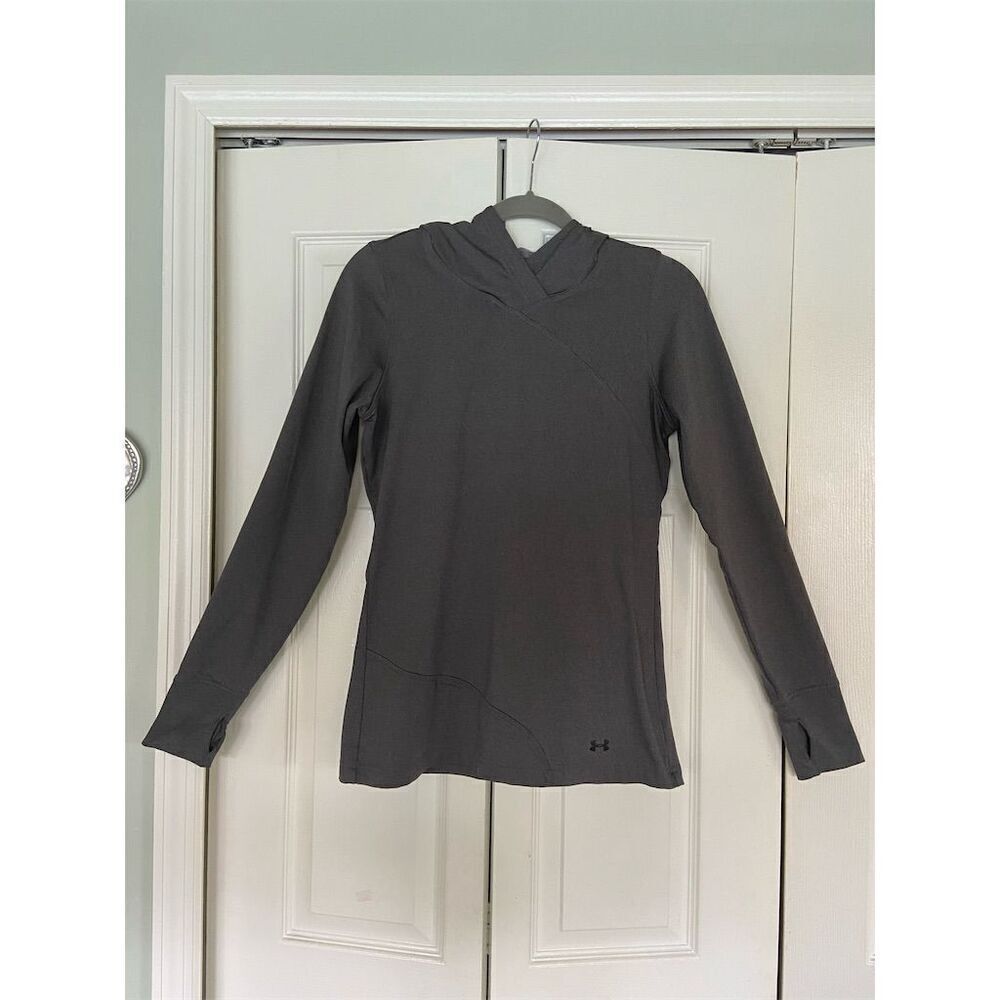 Under Armour Women's Gray Hooded ColdGear Pullover Shirt Size M